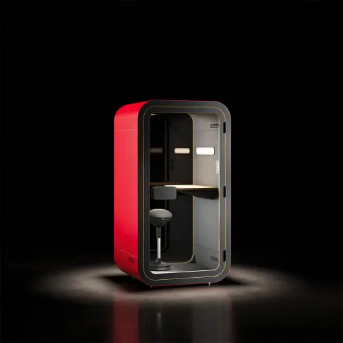 ACOUSTIC SPACE 120, akustický box 2200x1200x990 mm, červená/černá